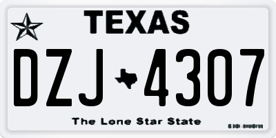 TX license plate DZJ4307