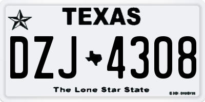 TX license plate DZJ4308