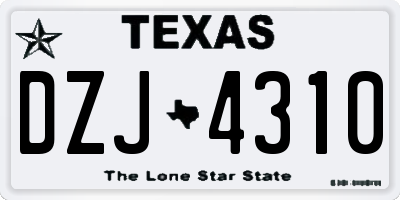TX license plate DZJ4310