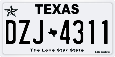 TX license plate DZJ4311