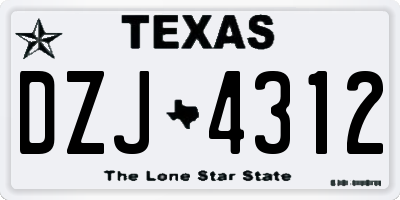 TX license plate DZJ4312