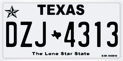 TX license plate DZJ4313