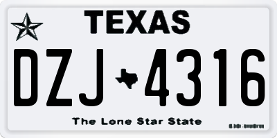 TX license plate DZJ4316