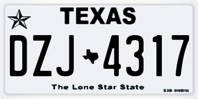 TX license plate DZJ4317