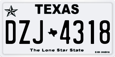 TX license plate DZJ4318