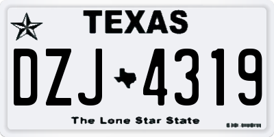 TX license plate DZJ4319