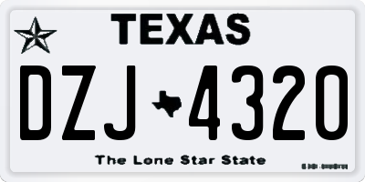 TX license plate DZJ4320