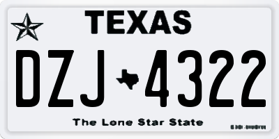 TX license plate DZJ4322