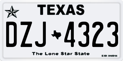 TX license plate DZJ4323