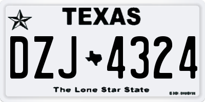 TX license plate DZJ4324
