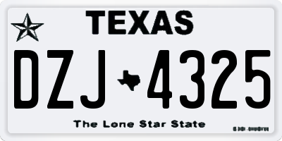 TX license plate DZJ4325
