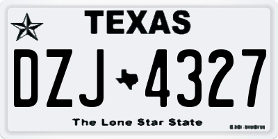 TX license plate DZJ4327