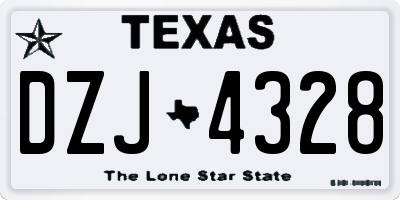 TX license plate DZJ4328