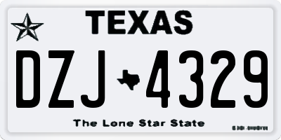 TX license plate DZJ4329