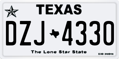 TX license plate DZJ4330
