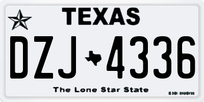TX license plate DZJ4336
