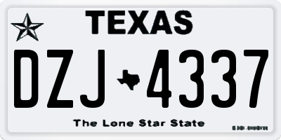 TX license plate DZJ4337