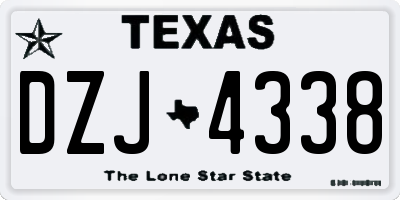 TX license plate DZJ4338