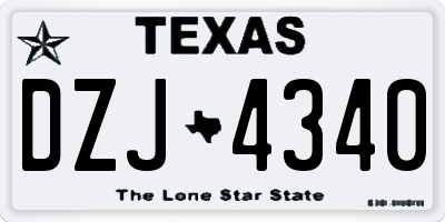 TX license plate DZJ4340