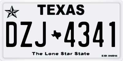 TX license plate DZJ4341