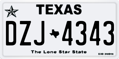 TX license plate DZJ4343