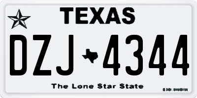 TX license plate DZJ4344