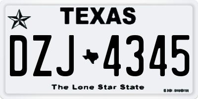 TX license plate DZJ4345