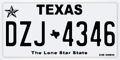 TX license plate DZJ4346
