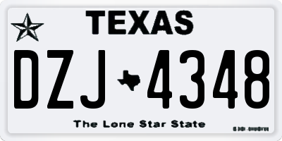 TX license plate DZJ4348