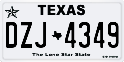 TX license plate DZJ4349