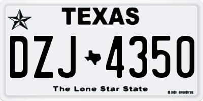 TX license plate DZJ4350