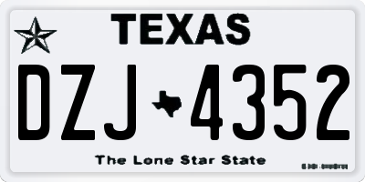 TX license plate DZJ4352