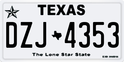 TX license plate DZJ4353