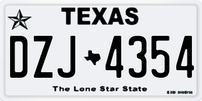 TX license plate DZJ4354
