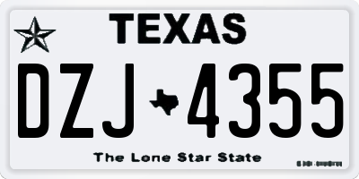 TX license plate DZJ4355
