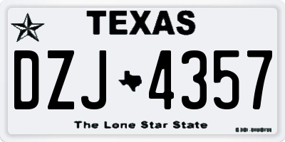 TX license plate DZJ4357