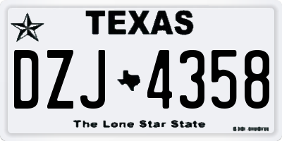 TX license plate DZJ4358