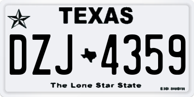 TX license plate DZJ4359