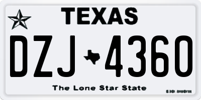 TX license plate DZJ4360