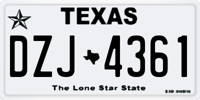 TX license plate DZJ4361