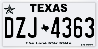 TX license plate DZJ4363