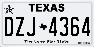 TX license plate DZJ4364