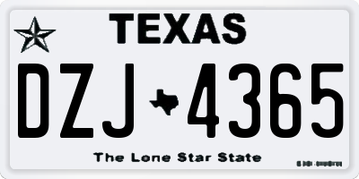 TX license plate DZJ4365
