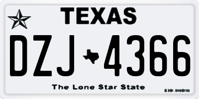 TX license plate DZJ4366