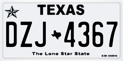 TX license plate DZJ4367