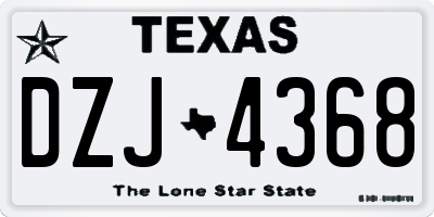 TX license plate DZJ4368