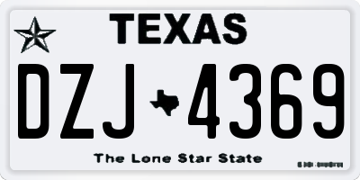 TX license plate DZJ4369