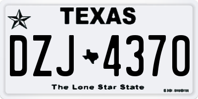 TX license plate DZJ4370