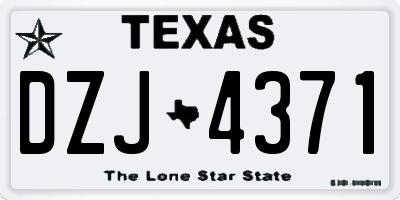 TX license plate DZJ4371