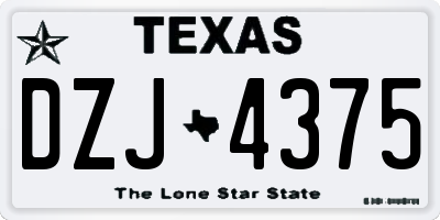 TX license plate DZJ4375